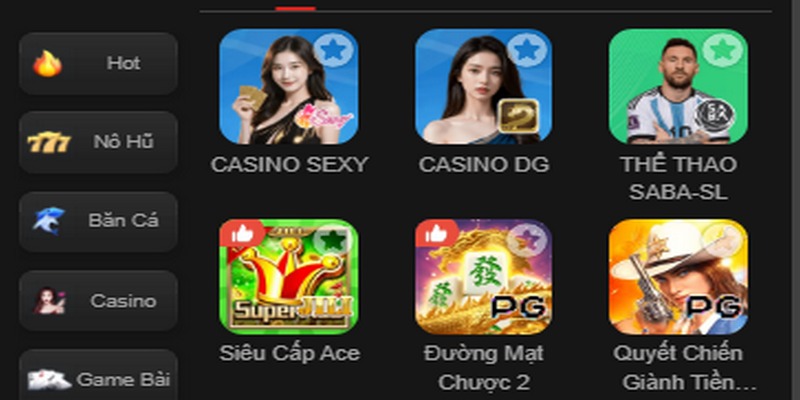 Các sản phẩm nổi bật tại nhà cái rất được bet thủ ưa chuộng